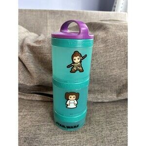 Whiskware Snacking Container Star Wars Leia Rey Portable Stackable Purple Lid